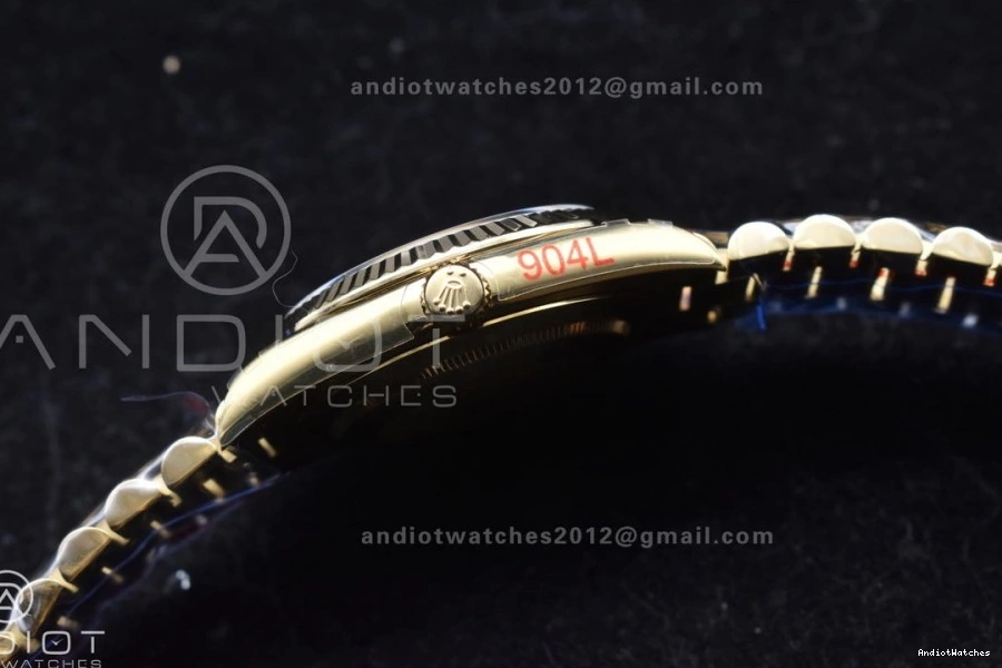 A2836 DayDate Tungsten Bracelet GMF Original 701 V RG President On Steel 904L Black Markers Weighted 40 with Dial Crystal 1220